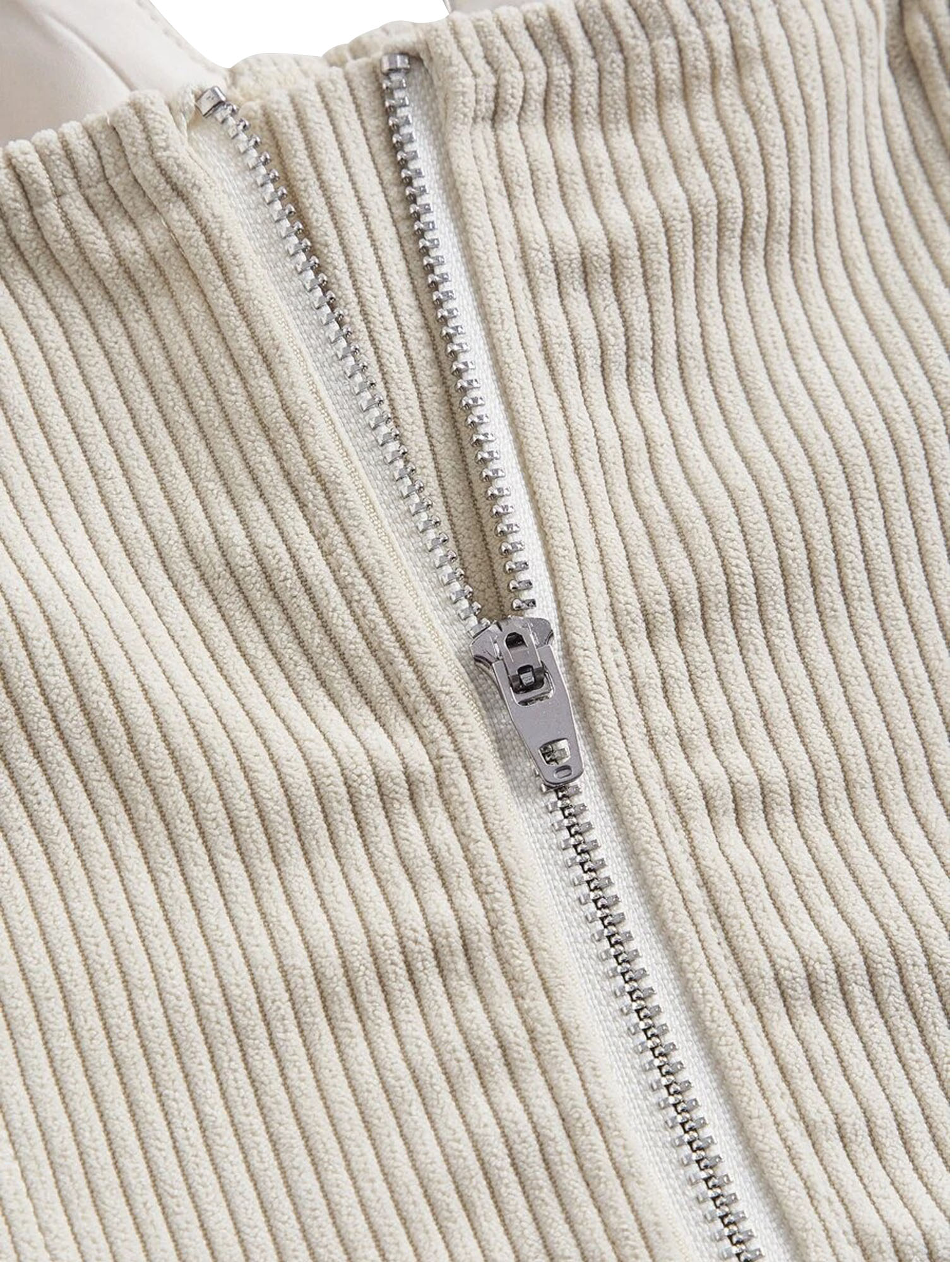 Asymmetrical Zipper Wide-Strap Corset Top - Image 3